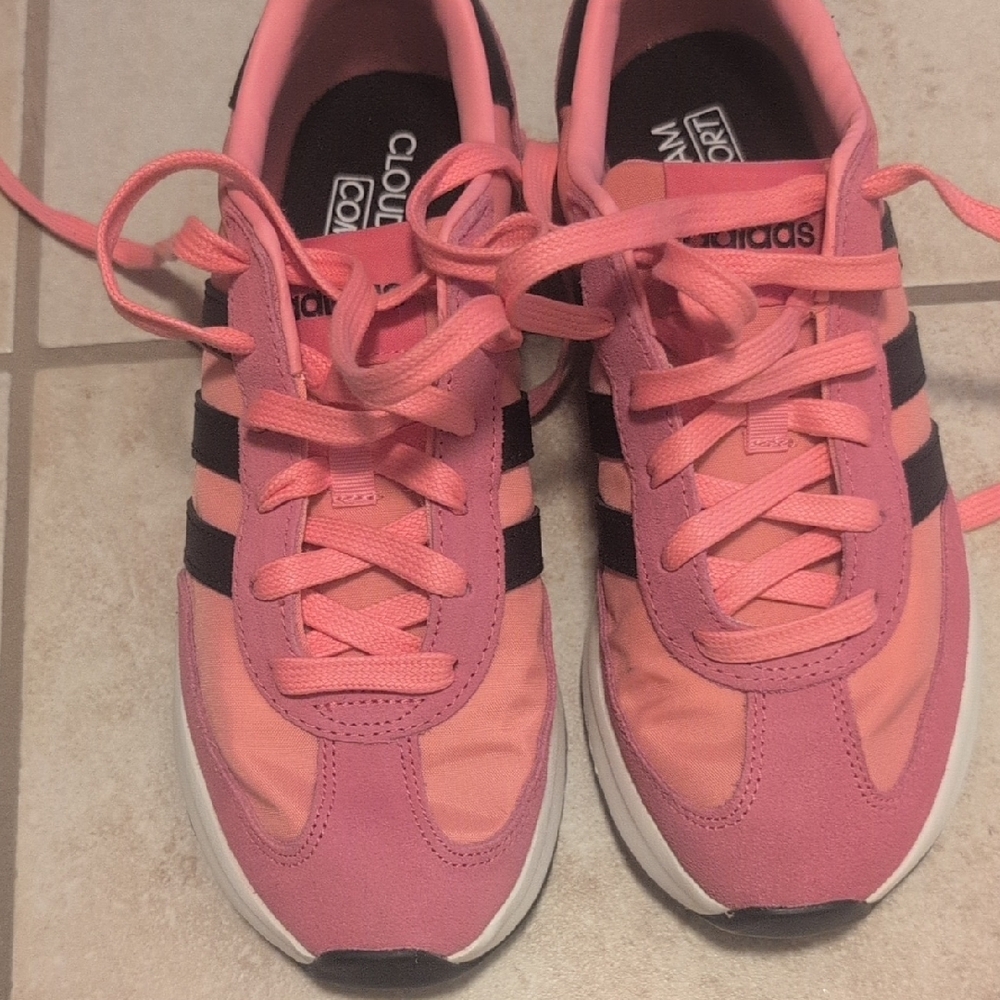 Adidas Women's Pink and Black Sneakers